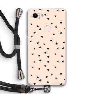 CaseCompany Kleine kattenkopjes: Pixel 3 XL Transparant Hoesje met koord