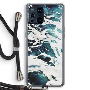 CaseCompany Golven: Oppo Find X3 Pro Transparant Hoesje met koord