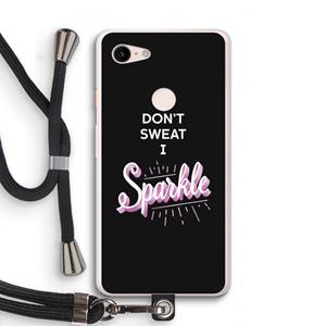 CaseCompany Sparkle quote: Pixel 3 XL Transparant Hoesje met koord