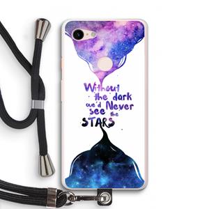 CaseCompany Stars quote: Pixel 3 XL Transparant Hoesje met koord