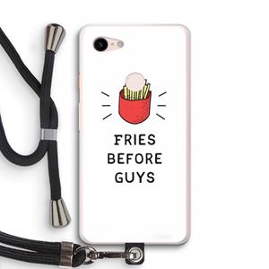 CaseCompany Fries before guys: Pixel 3 XL Transparant Hoesje met koord