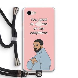CaseCompany Hotline bling: Pixel 3 XL Transparant Hoesje met koord