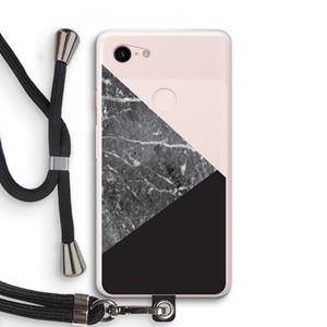 CaseCompany Combinatie marmer: Pixel 3 XL Transparant Hoesje met koord