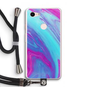 CaseCompany Zweverige regenboog: Pixel 3 XL Transparant Hoesje met koord