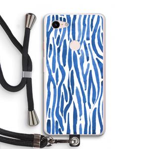 CaseCompany Blauwe nerven: Pixel 3 XL Transparant Hoesje met koord