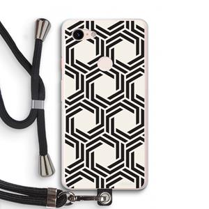 CaseCompany Geometrisch patroon: Pixel 3 XL Transparant Hoesje met koord