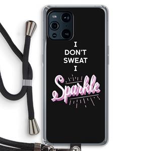 CaseCompany Sparkle quote: Oppo Find X3 Pro Transparant Hoesje met koord