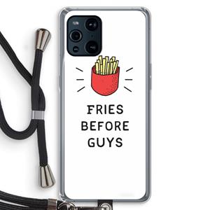 CaseCompany Fries before guys: Oppo Find X3 Pro Transparant Hoesje met koord