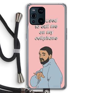 CaseCompany Hotline bling: Oppo Find X3 Pro Transparant Hoesje met koord