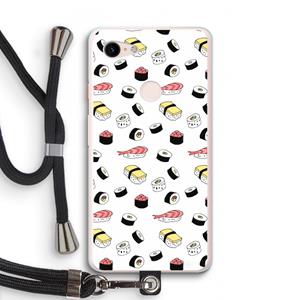 CaseCompany Sushi time: Pixel 3 XL Transparant Hoesje met koord