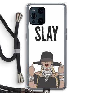 CaseCompany Slay All Day: Oppo Find X3 Pro Transparant Hoesje met koord