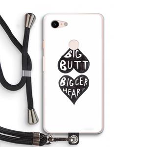 CaseCompany Big butt bigger heart: Pixel 3 XL Transparant Hoesje met koord