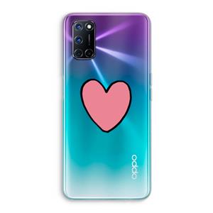 CaseCompany Hartje: Oppo A92 Transparant Hoesje