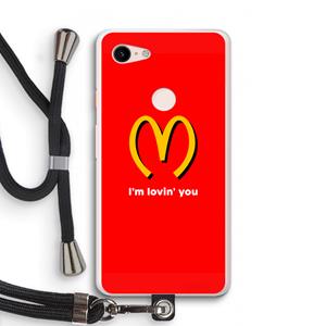 CaseCompany I'm lovin' you: Pixel 3 XL Transparant Hoesje met koord