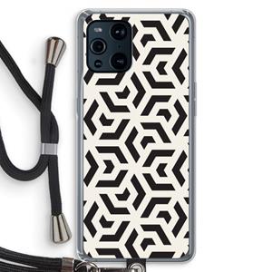 CaseCompany Crazy pattern: Oppo Find X3 Pro Transparant Hoesje met koord