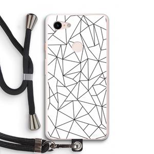 CaseCompany Geometrische lijnen zwart: Pixel 3 XL Transparant Hoesje met koord