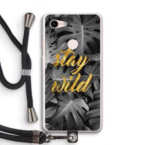 CaseCompany Stay wild: Pixel 3 XL Transparant Hoesje met koord