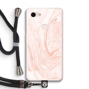 CaseCompany Peach bath: Pixel 3 XL Transparant Hoesje met koord