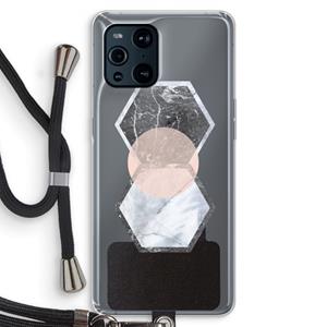 CaseCompany Creatieve toets: Oppo Find X3 Pro Transparant Hoesje met koord
