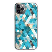 CaseCompany Gekleurde driehoekjes blauw: iPhone 11 Pro Transparant Hoesje