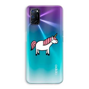 CaseCompany Eenhoorn: Oppo A92 Transparant Hoesje