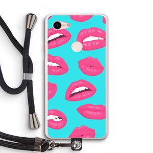 CaseCompany Bite my lip: Pixel 3 XL Transparant Hoesje met koord