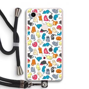 CaseCompany Kleurrijke katten: Pixel 3 XL Transparant Hoesje met koord