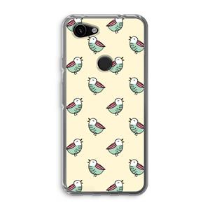 CaseCompany Vogeltjes: Google Pixel 3a Transparant Hoesje
