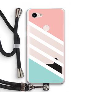 CaseCompany Strepen pastel: Pixel 3 XL Transparant Hoesje met koord