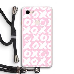 CaseCompany XOXO: Pixel 3 XL Transparant Hoesje met koord
