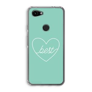 CaseCompany Best heart pastel: Google Pixel 3a Transparant Hoesje