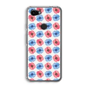 CaseCompany Klaproosjes: Google Pixel 3a Transparant Hoesje