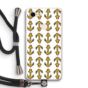 CaseCompany Musketon Anchor: Pixel 3 XL Transparant Hoesje met koord