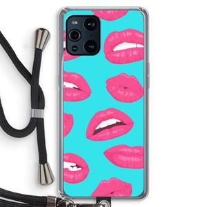 CaseCompany Bite my lip: Oppo Find X3 Pro Transparant Hoesje met koord