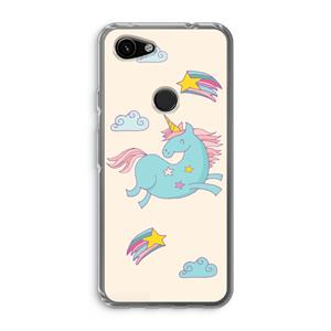CaseCompany Vliegende eenhoorn: Google Pixel 3a Transparant Hoesje