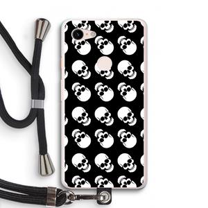 CaseCompany Musketon Skulls: Pixel 3 XL Transparant Hoesje met koord