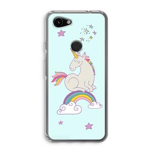 CaseCompany Regenboog eenhoorn: Google Pixel 3a Transparant Hoesje