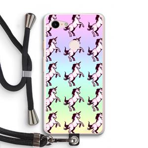 CaseCompany Musketon Unicorn: Pixel 3 XL Transparant Hoesje met koord