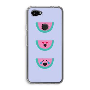 CaseCompany Smiley watermeloen: Google Pixel 3a Transparant Hoesje