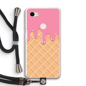 CaseCompany Ice cream: Pixel 3 XL Transparant Hoesje met koord