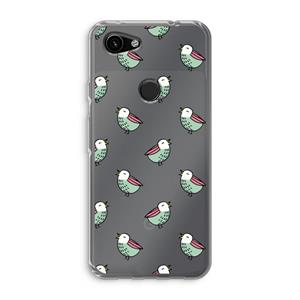 CaseCompany Vogeltjes: Google Pixel 3a Transparant Hoesje
