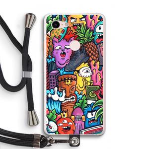 CaseCompany Vexx Mixtape: Pixel 3 XL Transparant Hoesje met koord