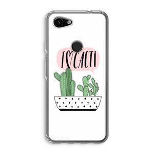 CaseCompany I love cacti: Google Pixel 3a Transparant Hoesje