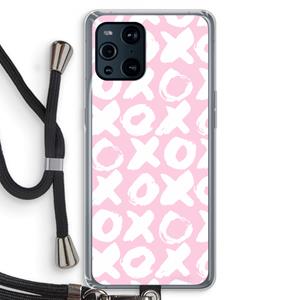 CaseCompany XOXO: Oppo Find X3 Pro Transparant Hoesje met koord