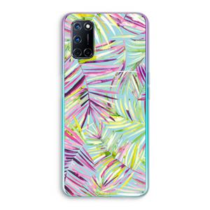 CaseCompany Tropical Palms Blue: Oppo A92 Transparant Hoesje