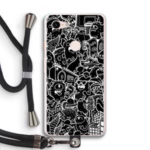 CaseCompany Vexx Black City : Pixel 3 XL Transparant Hoesje met koord