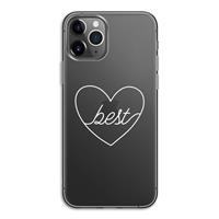 CaseCompany Best heart pastel: iPhone 11 Pro Transparant Hoesje