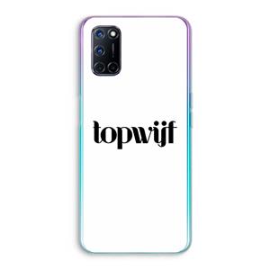 CaseCompany Topwijf Wit: Oppo A92 Transparant Hoesje