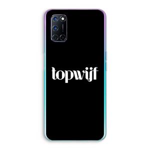 CaseCompany Topwijf Zwart: Oppo A92 Transparant Hoesje