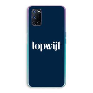 CaseCompany Topwijf Navy: Oppo A92 Transparant Hoesje